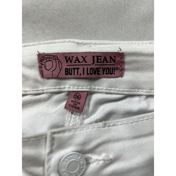 Wax Jeans Butt I Love You Women Sz 16 Soft Stretch Skinny Distressed 36x27 White - Picture 6 of 10